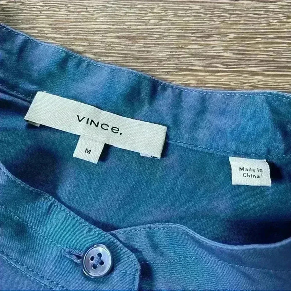 Vince Blue Oversized Button up Shirt Dress Sz M 100% Cotton EUC! - Picture 4 of 5